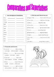 English Worksheet: comparatives and superlatives