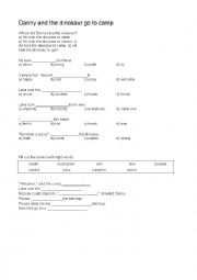 English Worksheet: Danny and the dinosaur go to camp comprehesion question