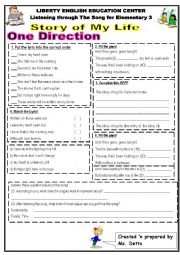 English Worksheet: LIstening Through the Song for Elementary3