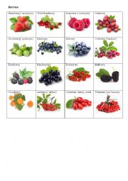 English Worksheet: Berries Flashcards (Vocabulary worksheet)