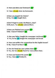 English Worksheet: present perfect already-just-yet