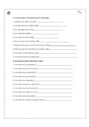 English Worksheet: Frequency adverbs