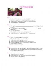 English Worksheet: The Pink Brigade