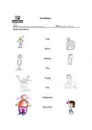 English Worksheet: read and match