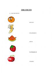 English Worksheet: THE FRUITS