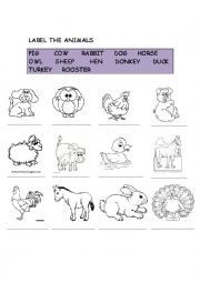 English Worksheet: Farm Animals