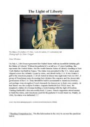 English Worksheet: the statue of liberty