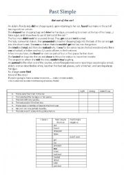 English Worksheet: Past Simple Reading Comprehension and Verbforms