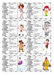 English Worksheet: speaking activity