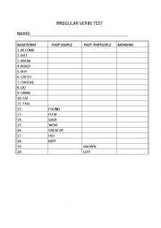 irregular verbs