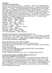 English Worksheet: THE PRESS