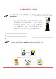 English Worksheet: Dracula & his family