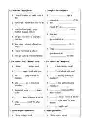 English Worksheet: Present Simple for 3rd grade 
