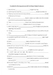 English Worksheet: Present Perfect Continuous