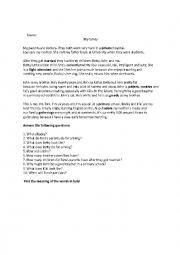 English Worksheet: my family