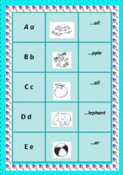 alphabet A-E