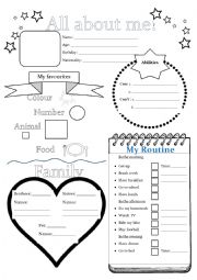 English Worksheet: All about me