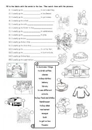 English Worksheet: places