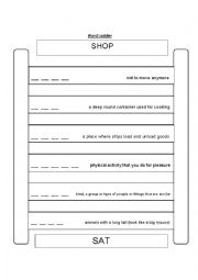 English Worksheet: WORD LADDER GAME