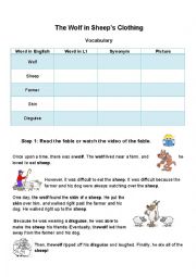 English Worksheet: Fables