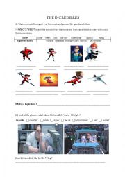 English Worksheet: The Incredibles   Dinner scene