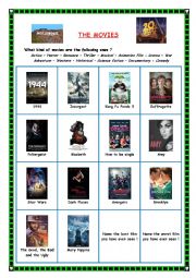 English Worksheet: The movies