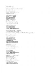 English Worksheet: song