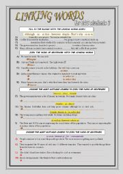 English Worksheet: linking words for BAC students 3