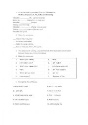 English Worksheet: Greetings and meetings