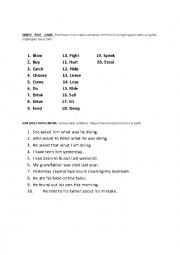 English Worksheet: Simple Past using Irregular Verbs