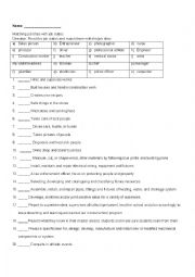 English Worksheet: ESL- Matching Job Titles with Job Duties