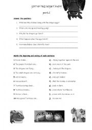 English Worksheet: Gift of the night fury videosheet 2