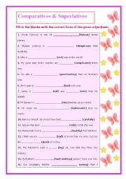 English Worksheet: Comparatives & Superlatives