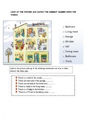 English Worksheet: PARTS OF THE HOUSE