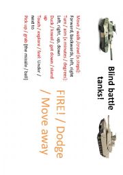 English Worksheet: Blind battle tanks