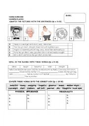 English Worksheet: appearance and personality