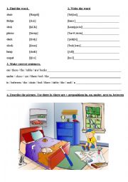 English Worksheet: My room