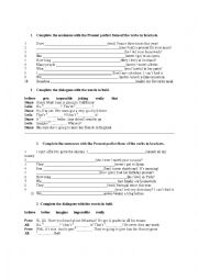 English Worksheet: Present perfect, adverbs exercises