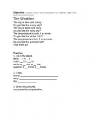 English Worksheet: Weather Reading comprehension 