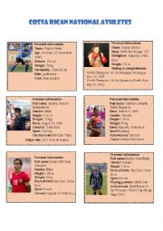 English Worksheet: Costa Rican National Athletes