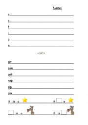 English Worksheet: s,a,t,i,p,n practise writing 