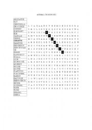 English Worksheet: Animals Crossword