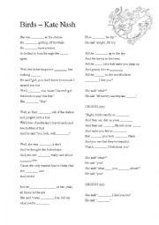 English Worksheet: Birds-Kate Nash-Irregular Verbs