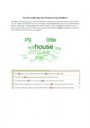 English Worksheet: Three Little Pigs Word Analysis Using WordSift 2