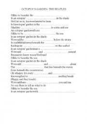 English Worksheet: octopuss garden