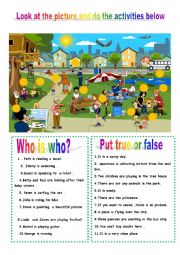 English Worksheet: picture  activities