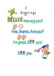English Worksheet: Hello How are you?