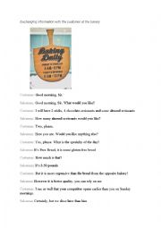 English Worksheet: dialogue at the bakery