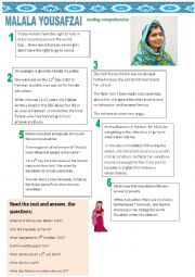 reading comprehension: Malala Yousafzai