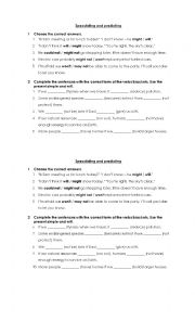 English Worksheet: Speculating and predicting